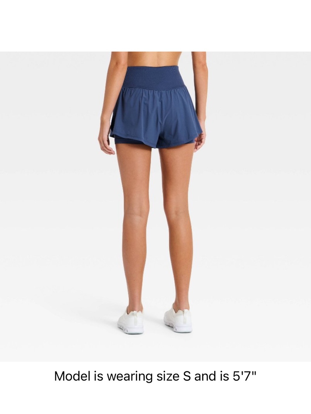 JoyLab Seamless Waistband High-Waist Blue Women’s Athletic Shorts - Picture 7 of 8